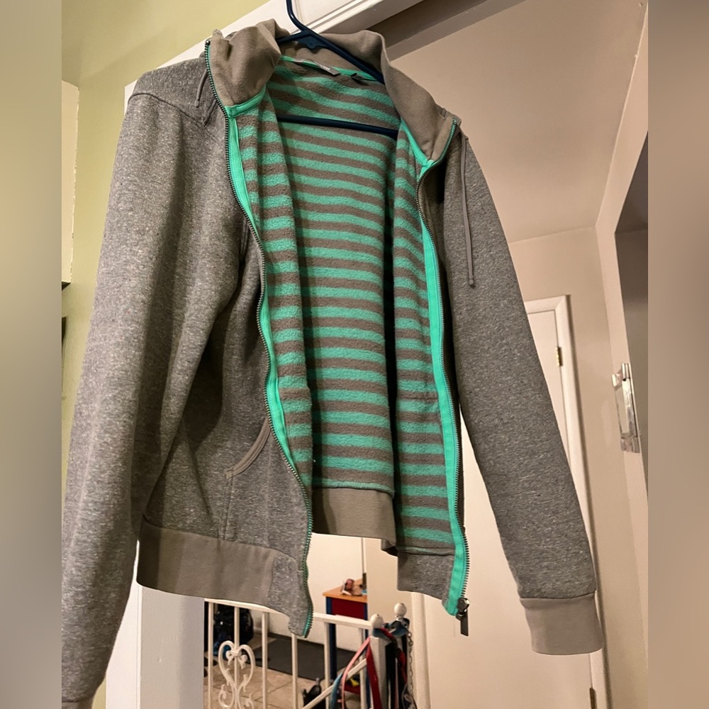 Gray and Green Striped Jacket